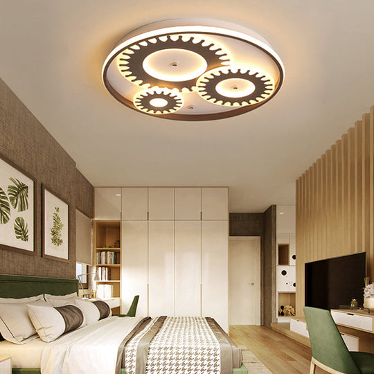 LED Flush Mount Ceiling Light in Contemporary White Acrylic Design for Kid's Room or Balcony