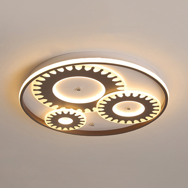 LED Flush Mount Ceiling Light in Contemporary White Acrylic Design for Kid's Room or Balcony