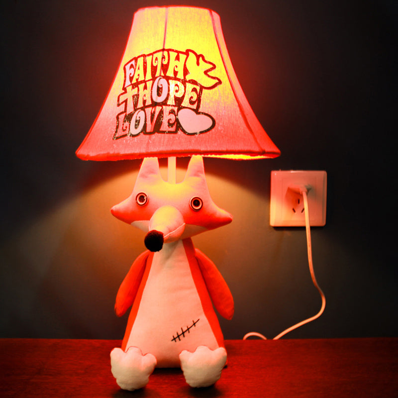 1-Head Cartoon Animal Desk Lamp For Kids Bedroom - Soft Fabric Reading Light