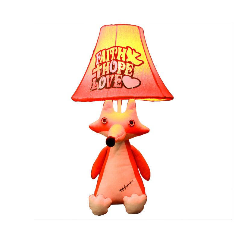 1-Head Cartoon Animal Desk Lamp For Kids Bedroom - Soft Fabric Reading Light