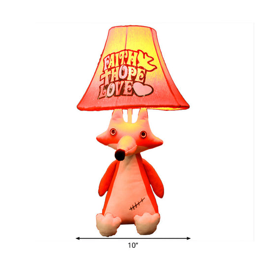 1-Head Cartoon Animal Desk Lamp For Kids Bedroom - Soft Fabric Reading Light