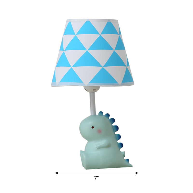 Baby Dinosaur Desk Light For Boys Bedroom - Blue Resin Lamp With Cartoon Design