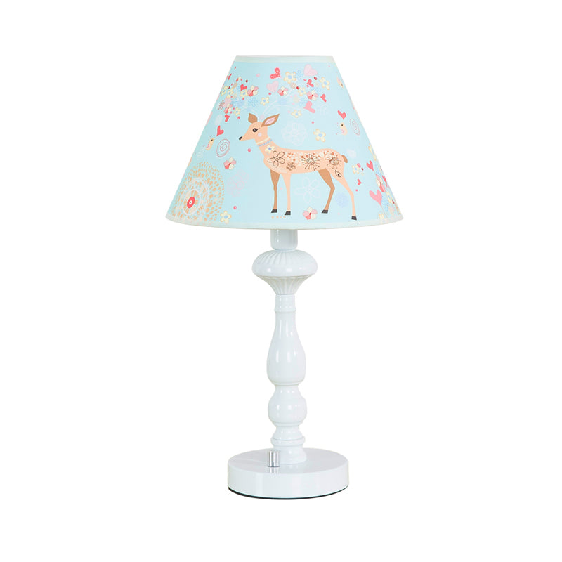 Sky Blue Tapered Shade Study Light - Fabric Reading For Dormitory