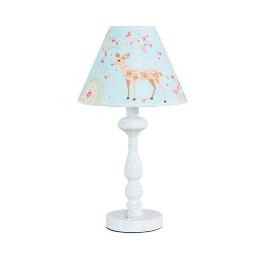 Sky Blue Tapered Shade Study Light - Fabric Reading For Dormitory