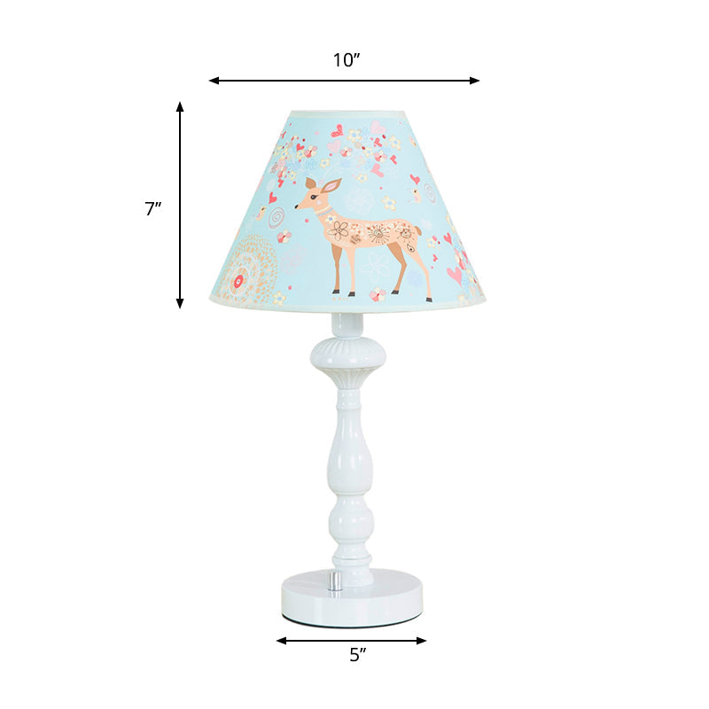 Sky Blue Tapered Shade Study Light - Fabric Reading For Dormitory