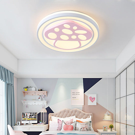 Plafonnier LED rose à motif de dessin animé pour filles avec lumière encastrée en acrylique à motif mignon