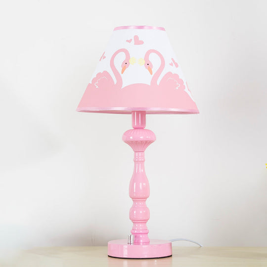 Pink Tapered Shade Desk Light - Modern Stylish Study For Girls Bedroom