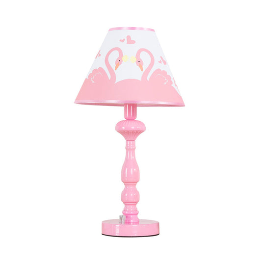 Pink Tapered Shade Desk Light - Modern Stylish Study For Girls Bedroom