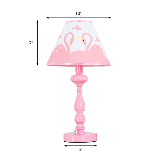 Pink Tapered Shade Desk Light - Modern Stylish Study For Girls Bedroom