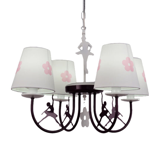 Modern White Hanging Lamp With Floral Accents Perfect For Living Room