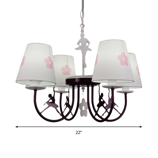 Modern White Hanging Lamp With Floral Accents Perfect For Living Room