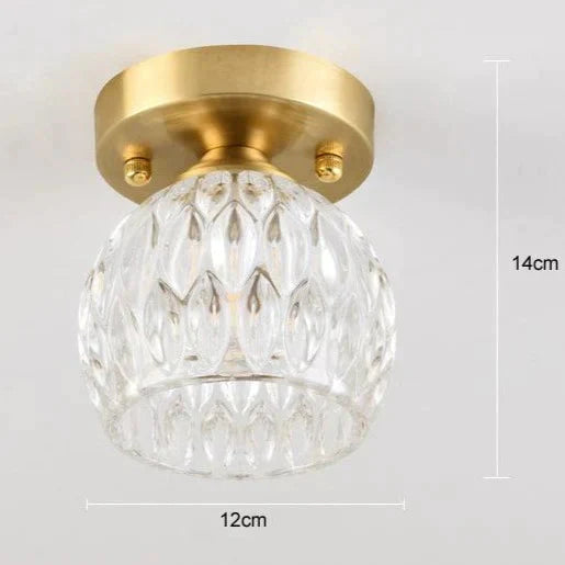 Personalized Crystal Living Room Corridor Lamp Copper Ceiling Lamp