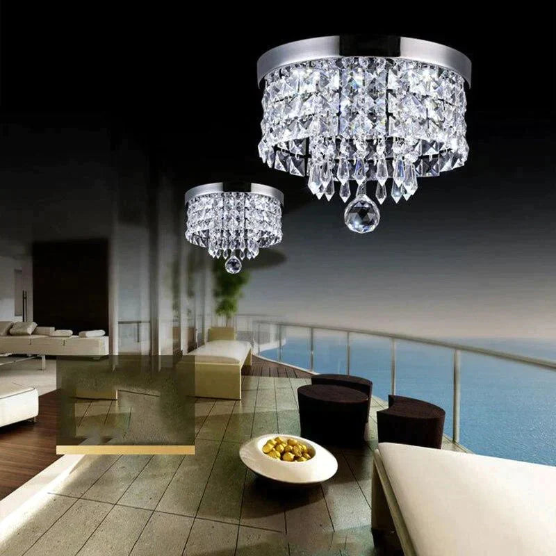 Modern Crystal Led Ceiling Light Fixture For Indoor Lamp Lamparas De Techo Surface Mounting Bedroom