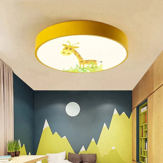 Led Ceiling Lamp Cartoon Kids Boy Girls Room Round Multicolor 18W Surface Mounted Lighting Fixtures