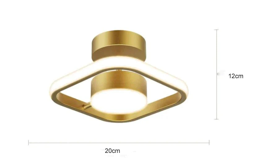 Led Ceiling Lamp With Copper Corridor