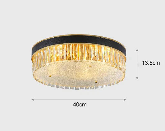 Modern Light Luxury Crystal Round Bedroom Dining Room Ceiling Lamp