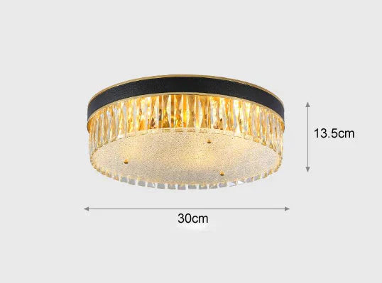 Modern Light Luxury Crystal Round Bedroom Dining Room Ceiling Lamp