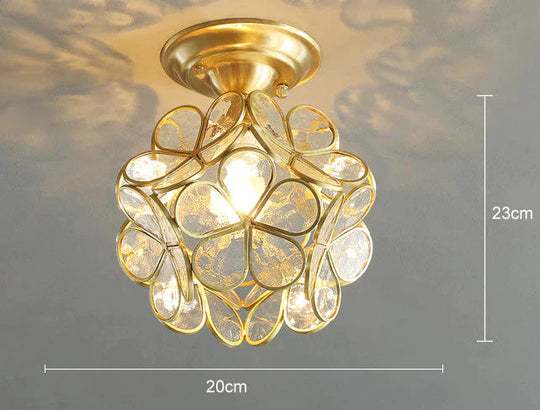 Creative Personality Flower Corridor Room Full Copper Ceiling Lamp