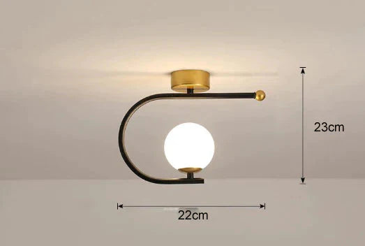 Modern Simple Corridor Lamp Circular Ceiling Black Tricolor Light