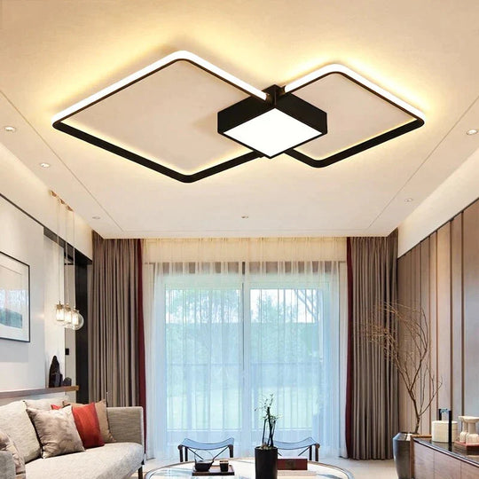 Remote Control Lamp Ceiling Led White Or Black Frame For Home Decorative Living Room 46W 56W Lampara Techo Luminaire Plafonnier