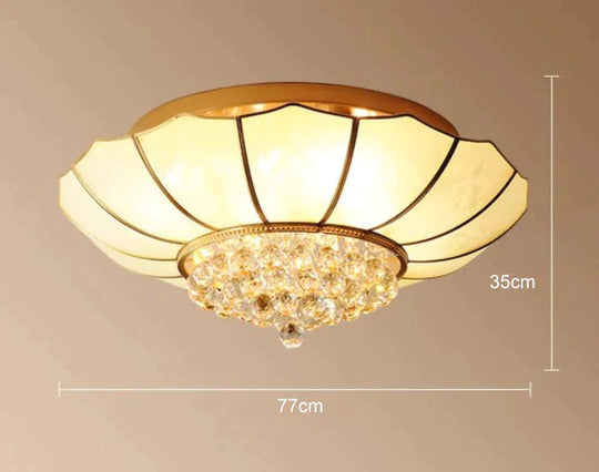 Crystal Living Room Lamp Led All Copper Ceiling