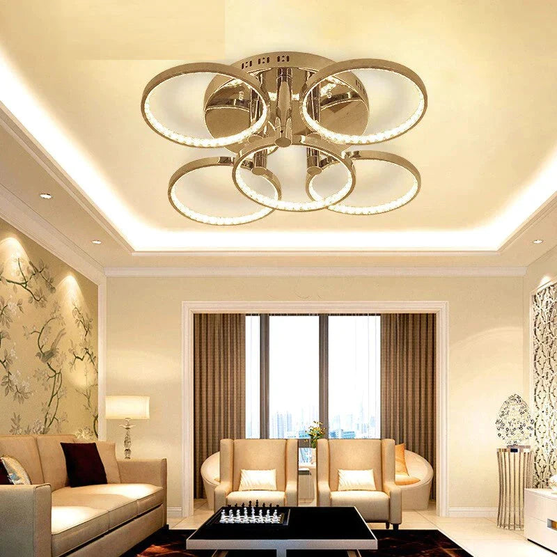 LED Crystal Ceiling Light For Dining Room Living Room Lamparas De Techo Cristal Pendant Decoration Lampe Plafond