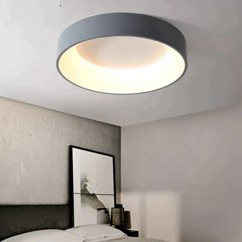 Round Modern Led Ceiling Lights For Living Room Bedroom Study Dimmable+Rc Lamp Fixtures