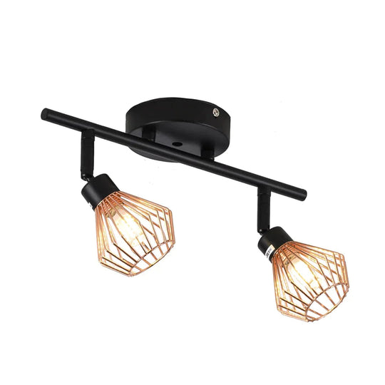 Rotatable Black Ceiling Lamp Lighting With Creative Cage Angle Adjustable G9 Lights Bulb For Store Shop Showroom lighting