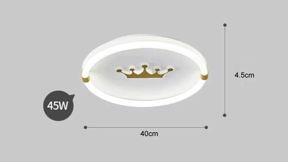 Nordic Warm Crown Master Bedroom LED Ceiling Lamp