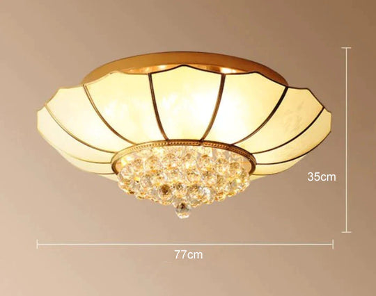 Crystal Living Room Lamp LED All Copper Ceiling Lamp