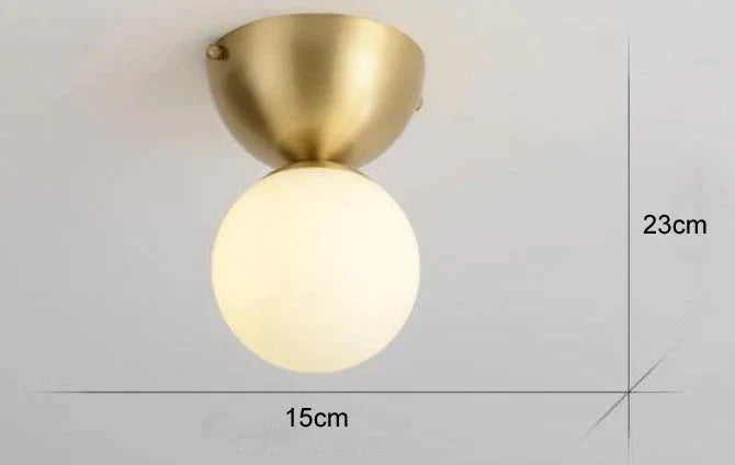 Nordic Minimalist Hall Brass Ceiling Lamp