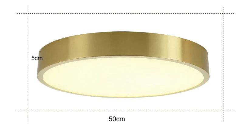 Simple Modern Nordic Corridor Copper Round Led Ceiling Lamp