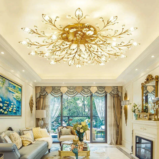 Modern Ceiling Light For Living Room Led Crystal Ceiling Lamp Bedroom Crystal Lamps Dining Gold Loft Lighting Crystal Fixtures