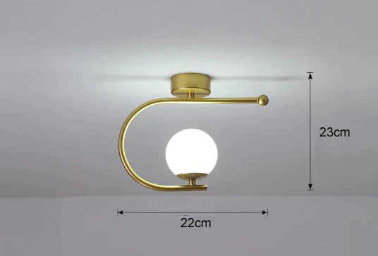 Modern Simple Corridor Lamp Circular Ceiling Golden White Light