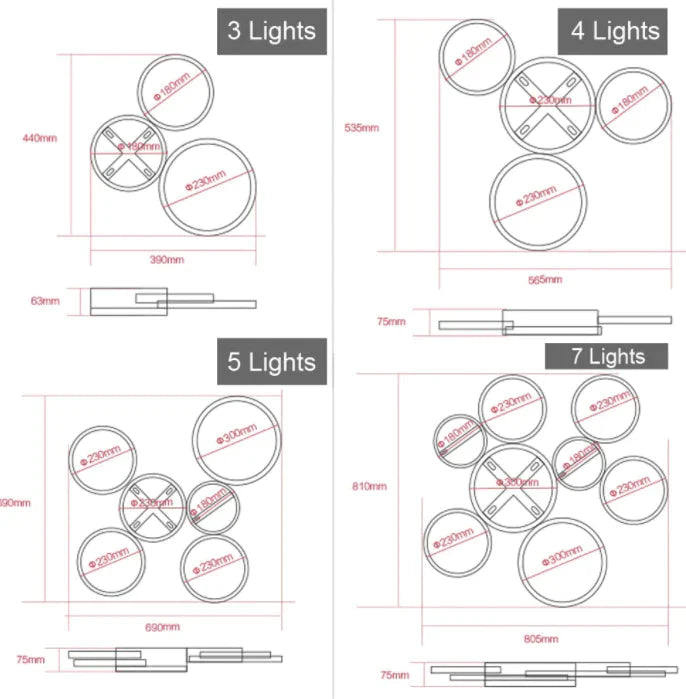 Modern Circular LED Ceiling Lights Bedroom Dining Room Ceiling Lamps Kitchen Plafondlamp Surface Mount Remote Control Lamparas