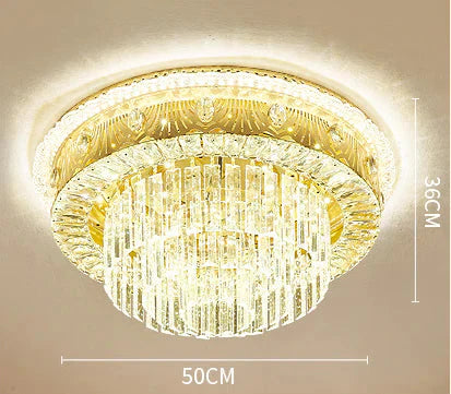 Romantic Round Crystal Master Bedroom Living Room Ceiling Lamp