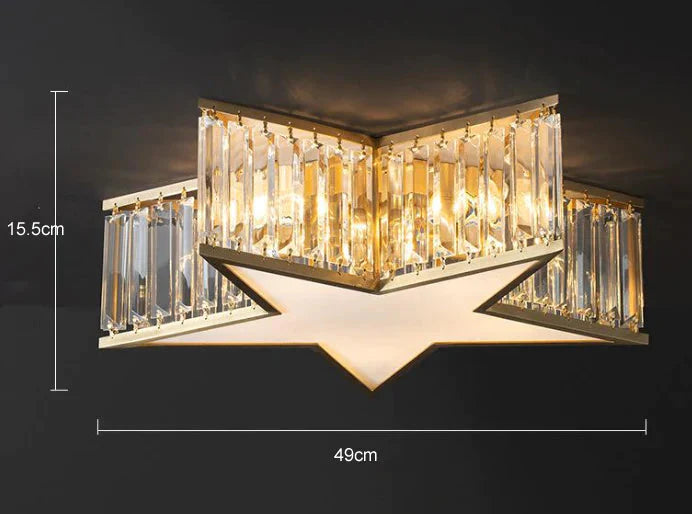 Nordic All-copper Crystal Bedroom Study Room Lamp Ceiling Lamp