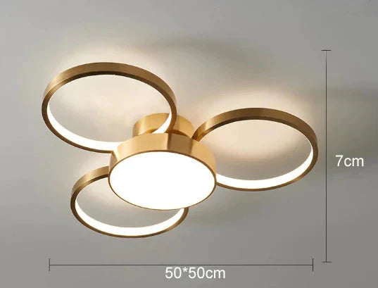 Ring All Copper Jane Bedroom Lamp Led Ceiling Lamp