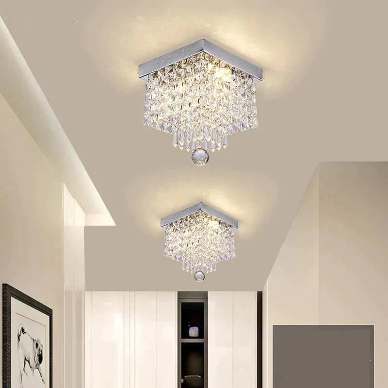 Square Simple Aisle Living Room Led Ceiling Crystal Lamp Balcony Entrance Corridor Creative Ceiling