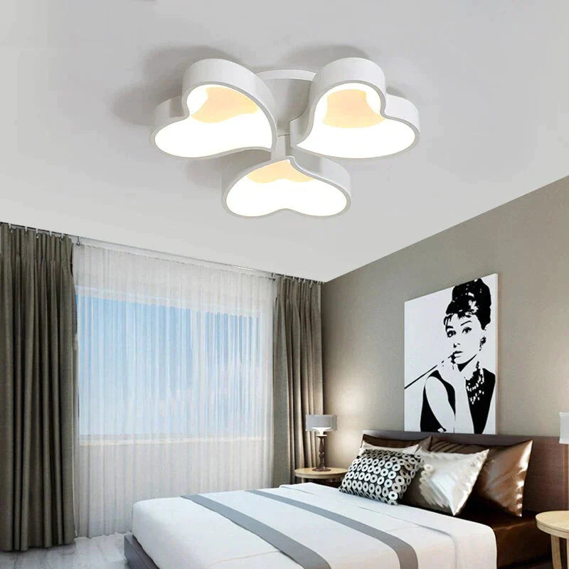 Modern Heart Shape LED Ceiling Lights For Living Room Bedroom  Indoor Lighting Ceiling Lamp Fixture Remote Control Dimmin