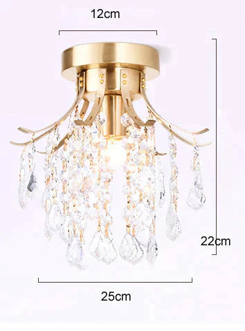 Creative European Crystal Road Lamp Copper Ceiling