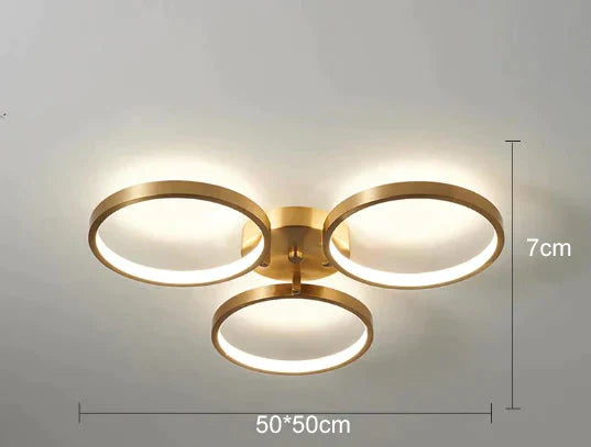 Ring All Copper Jane Bedroom Lamp Led Ceiling B Trichromatic Light