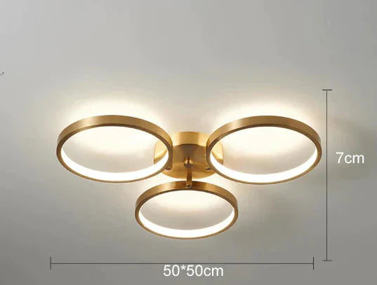 Ring All Copper Jane Bedroom Lamp Led Ceiling Lamp