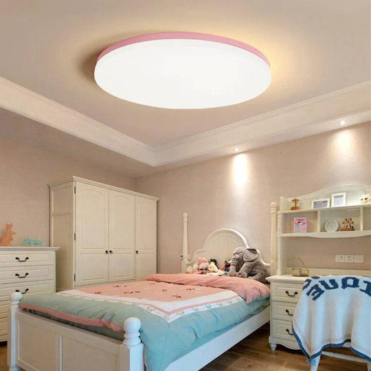 LED Macaron Ceiling Light Lamp Modern Panel Fixture Bedroom Children Remote Living Room Hall Surface Mount Flush Lighting