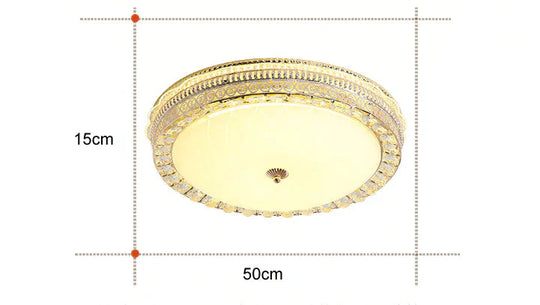 European Round Crystal Lamp Living Room Bedroom LED Ceiling Lamp