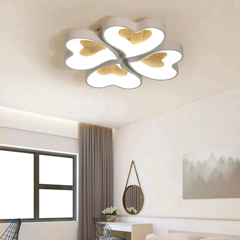 Modern Heart Shape Led Ceiling Lights For Living Room Bedroom Indoor Lighting Lamp Fixture Remote