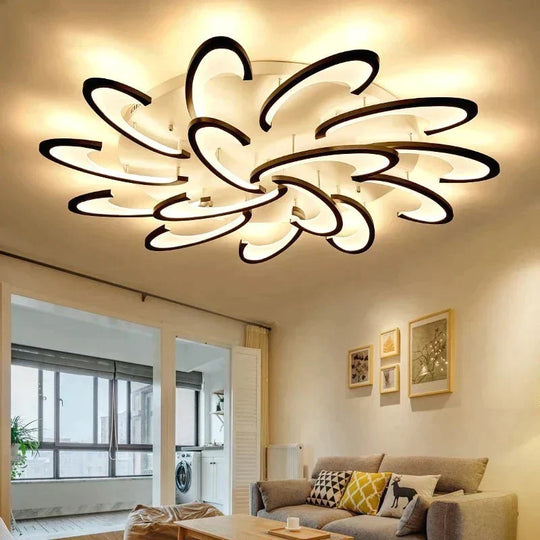 Black White Body Led Ceiling For Living Room Acrylic Lampara De Techo Modern Lamp Indoor Home