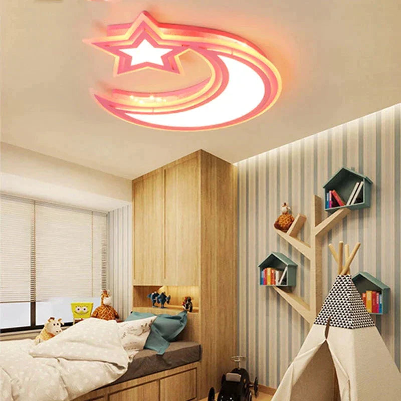 Kids Art Deco Ceiling Lights White Blue Pink Color For Boy Girl Bedroom Study Room Luminaria