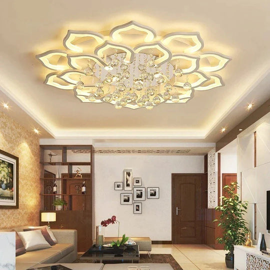 White Acrylic Modern Chandelier Lights For Living Room Bedroom Remote Control Led Indoor Lamp Home Dimmable Lighting Fixtures De