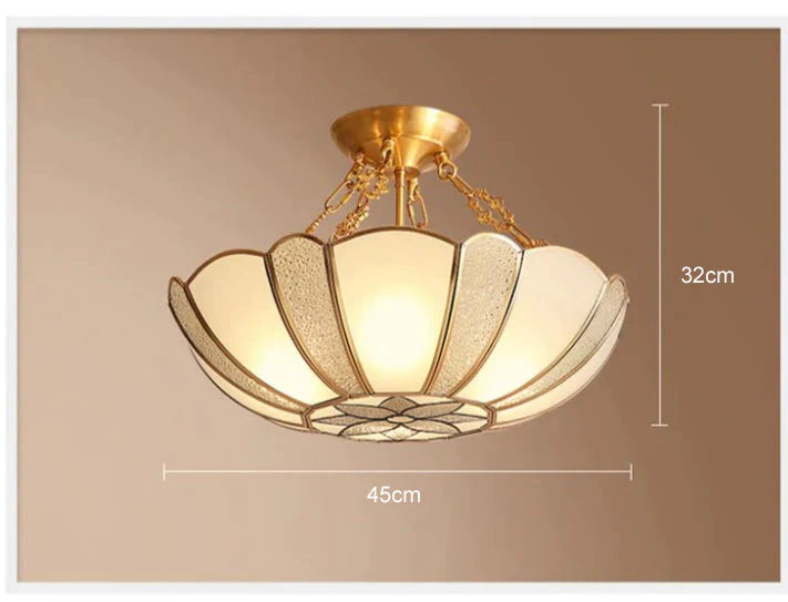 Country Style Room Living Room Copper Ceiling Lamp